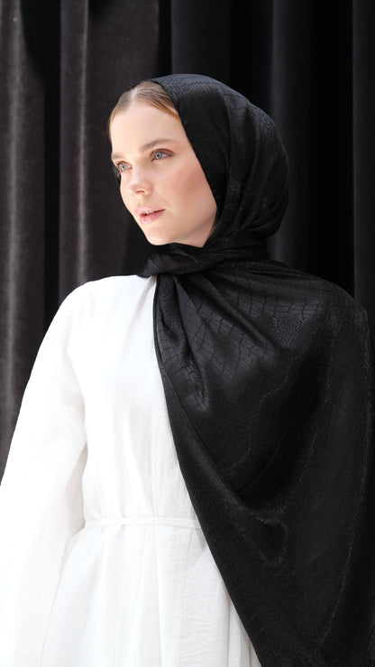 Pure Şal Violetta siyah desenli tesettür şalı – 3. görsel