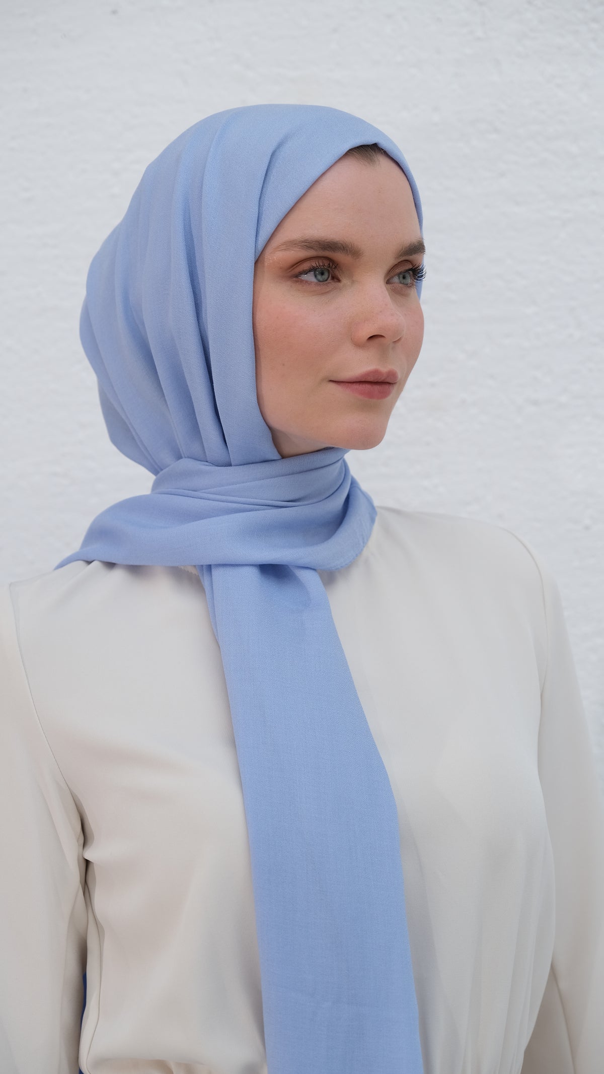 Pamuk Modal Şal Mavi tesettür şalı – Feminor