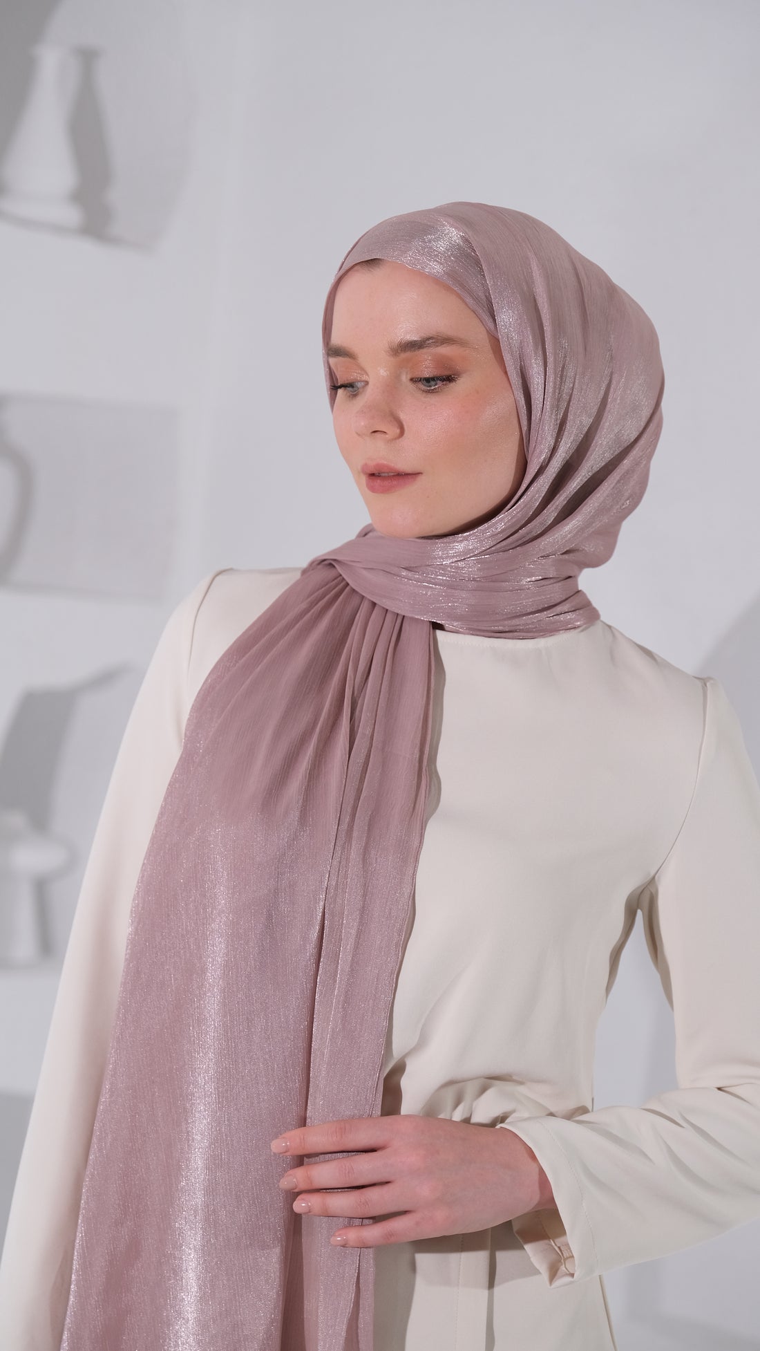 Aura Şal Gül Kurusu tesettür şalı – 2. görsel