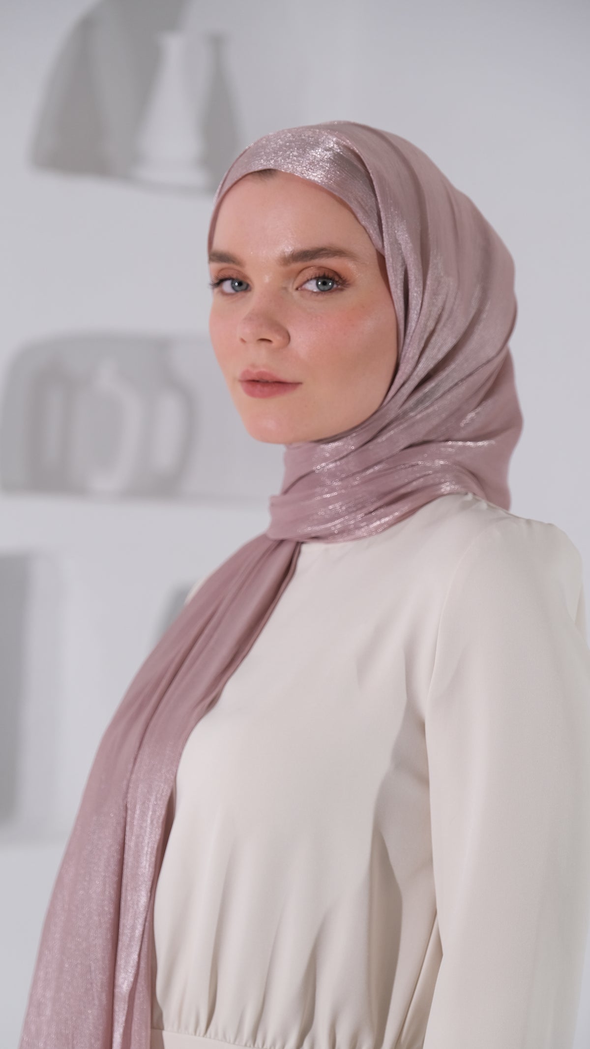 Aura Şal Gül Kurusu tesettür şalı – Feminor