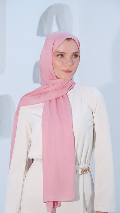 Pamuk Modal Şal Açık Pembe tesettür şalı – 2. görsel