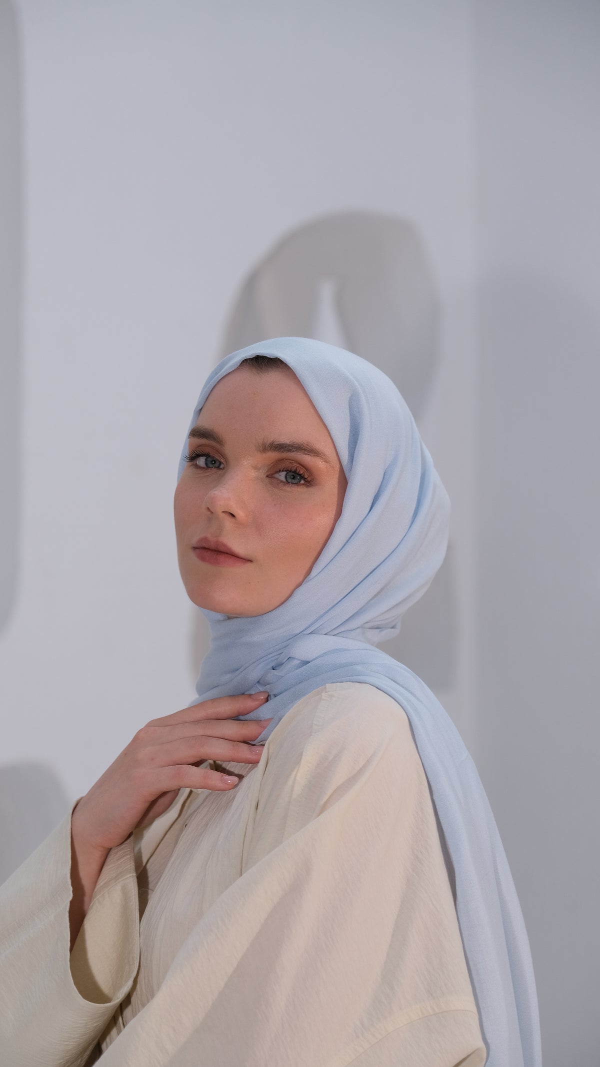 Pamuk Modal Şal Bebe Mavisi tesettür şalı – 3. görsel